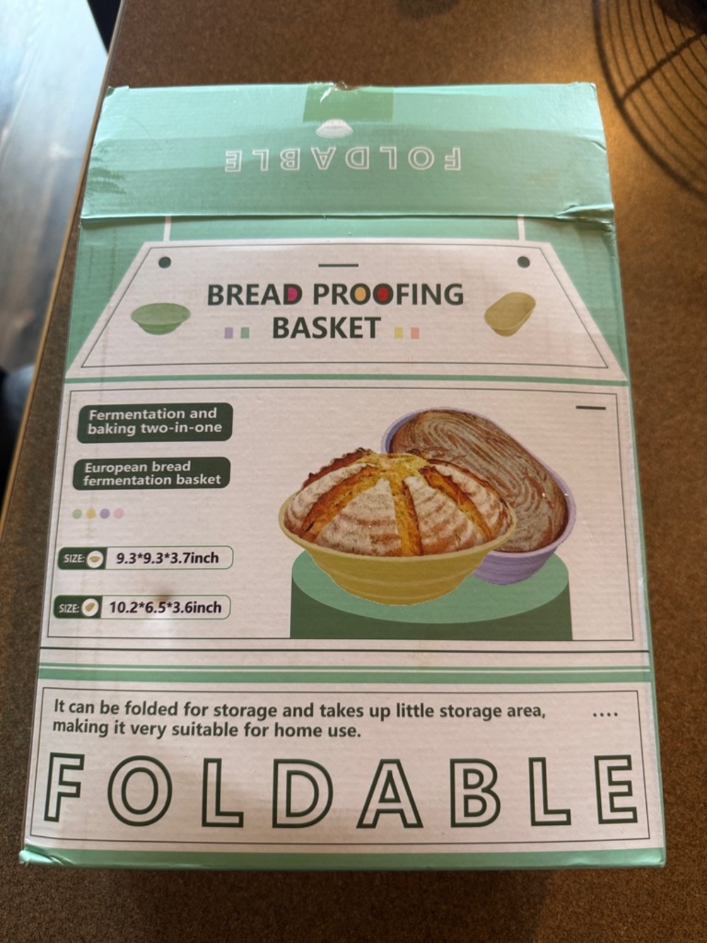 Bread Proofing Basket - Mint Green Foldable Dough Riser